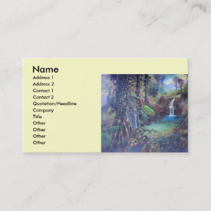 Cartão De Visita Arte das cachoeiras do rio da paisagem da floresta