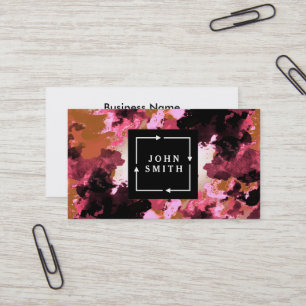 Cartão De Visita Arte de Abstrato Legal de Grafite Azul Moderno