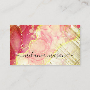Cartão De Visita Arte de Álcool Cola de Álcool, Dourada, Rosa, Mode