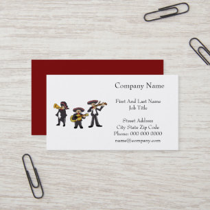 Cartão De Visita Arte de Cartoon Musical Mariachi Banda Fiesta