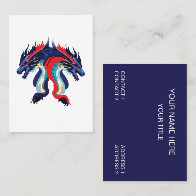 Cartão De Visita Arte de Fantasia de Dragão  (Frente/Verso)