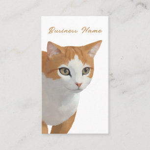 Cartão De Visita Arte de Gato Ginger Adorável 