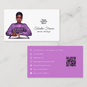 Cartão De Visita Arte de Liderança e Empoderamento da Mulher Afro N