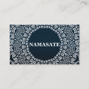 Cartão De Visita Arte de Logo de Yoga Namaste Mandala Elegante