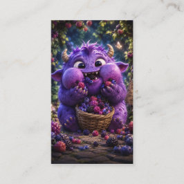 Cartão De Visita Arte de Monstro Fofo Bandido de Frutas Fantasia Fl