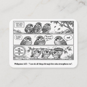 Cartão De Visita Arte de Passarinho de Quadrinhos da Escritura Bíbl