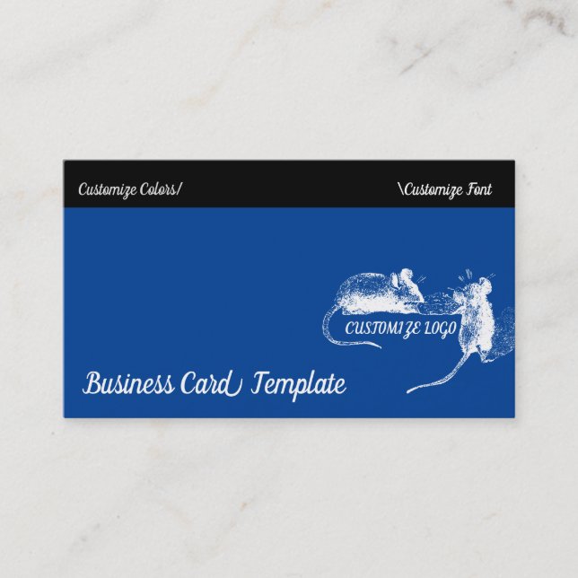 Cartão De Visita Arte de Queijo de Mouse - Dois Ratos (Frente)