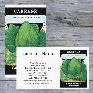 Cartão De Visita Arte de rótulo de pacote de sementes vintage, repo