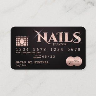 Cartão De Visita Arte de unhas de técnicos Unhas Estimulada com Car