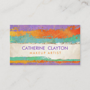 Cartão De Visita Arte delicada da aguarela e do ouro do abstrato do