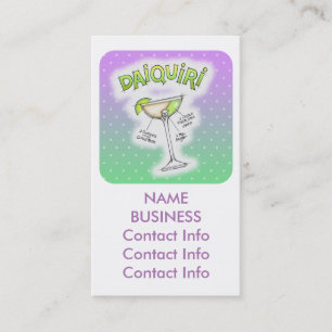 CARTÃO DE VISITA ARTE DO COCKTAIL DA RECEITA DO DAIQUIRI