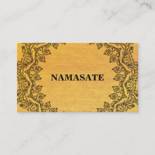 Cartão De Visita Arte Dourado do logotipo da ioga de Namaste da