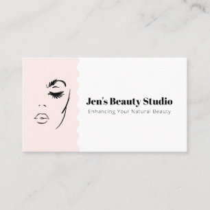 Cartão De Visita Arte Facial Minimalista Feminina Estética
