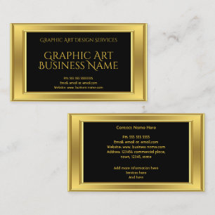 Cartão De Visita Arte Gráfica Moderna Elegante Design Dourado Preto