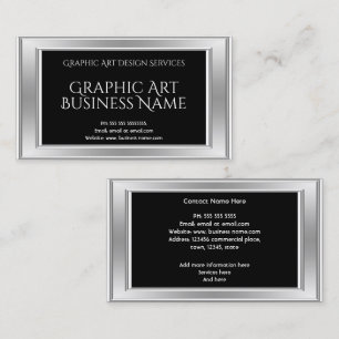 Cartão De Visita Arte Gráfica Moderna Elegante Design Prata Preto