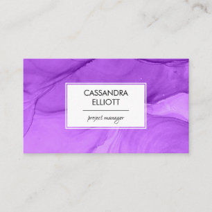 Cartão De Visita Arte Líquida De abstrato Bright Roxo Com Álcool