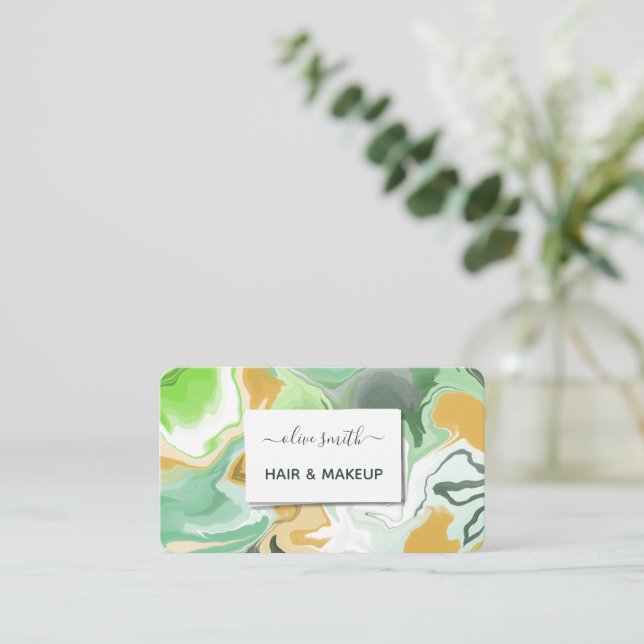 Cartão De Visita Arte líquida moderna acrílica (Em pé/Frente)