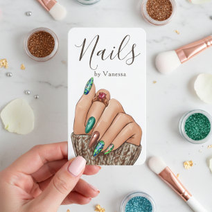Cartão De Visita Arte Moderna de Unhas Técnico de Unhas Contemporân