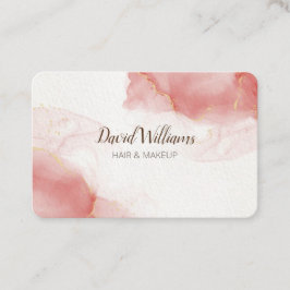 Cartão De Visita Arte Moderna Dourada Rosa Líquida Ca Comercial