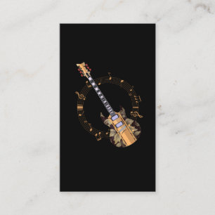 Cartão De Visita Arte Musical Floral do Leitor De Guitarra Vintage