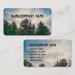 Cartão De Visita arte natural pinheiros céu azul