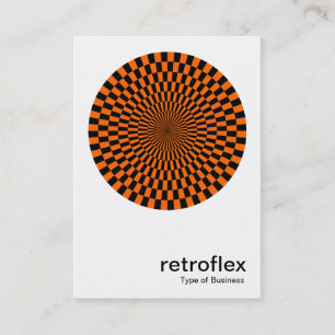 Cartão De Visita Arte Op retro - laranja e preto