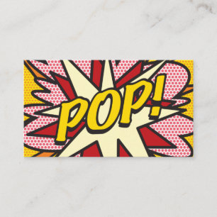 Cartão De Visita Arte Pop de Quadrinhos Divertida Moderna