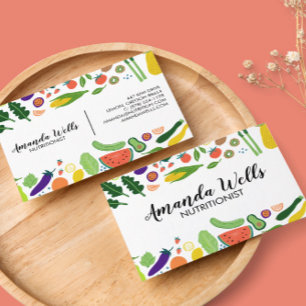 Cartão De Visita Arte Única de Vegetais do Treinador Nutricional