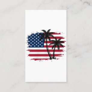 Cartão De Visita Arte vetorial de palmeira bandeira americana patri
