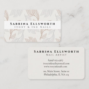 Cartão De Visita Artes Brancas Brancas Brancas Naturais Suaves E Es