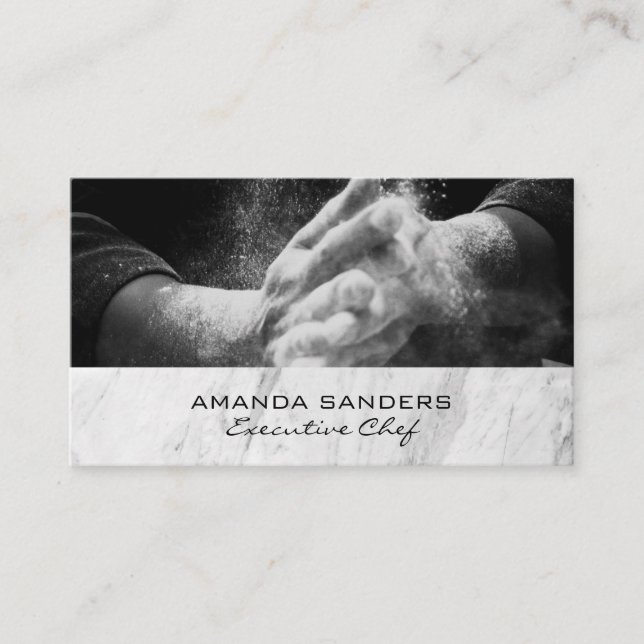 Cartão De Visita Artes Culinárias | Cozinhar de Mãos de Chef (Frente)