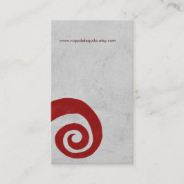 Cartão de visita artesanal angustiado espiral verm