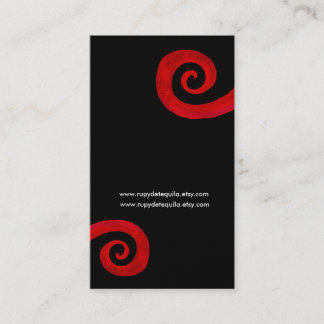 Cartão de visita artesanal espiral vermelho angust