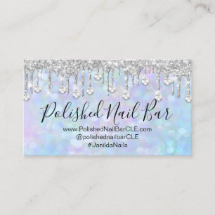 Cartão De Visita Artesanato Azul Hológrafo Diamond Silver Drivers