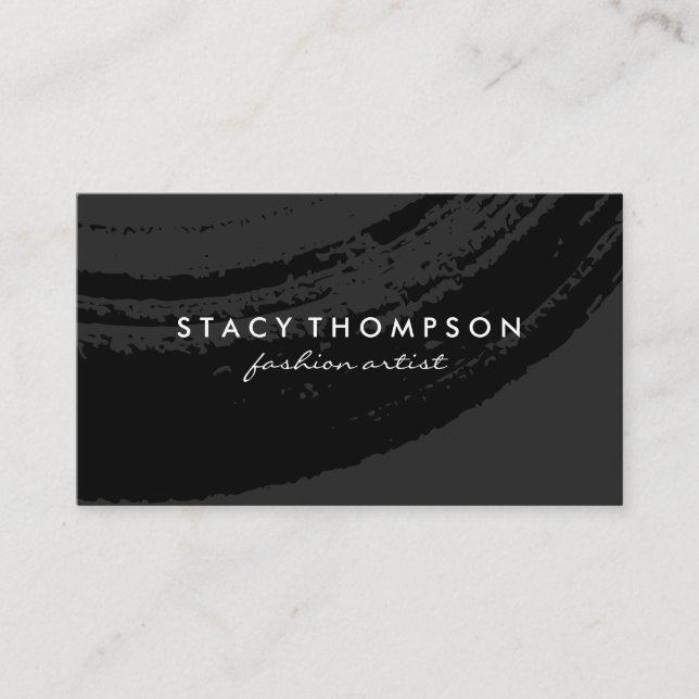 Cartão De Visita Artesanato Bruto em Preto (Frente)