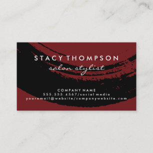 Cartão De Visita Artesanato Bruto em Preto em Vermelho Profundo