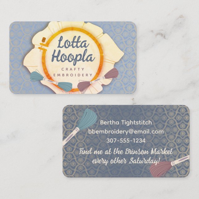 Cartão De Visita Artesanato de costura por fio de bordado (Frente/Verso)