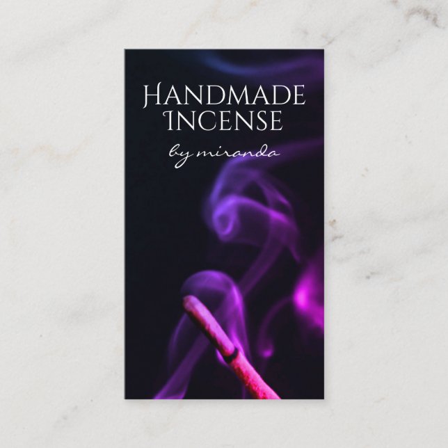 Cartão De Visita Artesanato de Incenso Artisan para Fumaça Roxa (Frente)