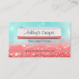 Cartão De Visita Artesanato de vinilo e Design - Coral e Turquoise