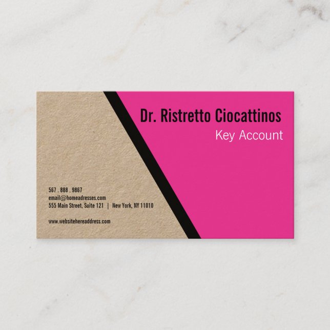 Cartão De Visita Artesanato preto geométrico (Frente)