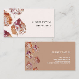 Cartão De Visita Artiatic Rustic Watercolor Falling Leaves Autumn