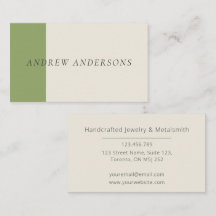 Artisan Business Card Sage Minimalist Maker Card
