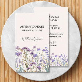 Cartão De Visita Artisan de Flores Selvagem Roxo