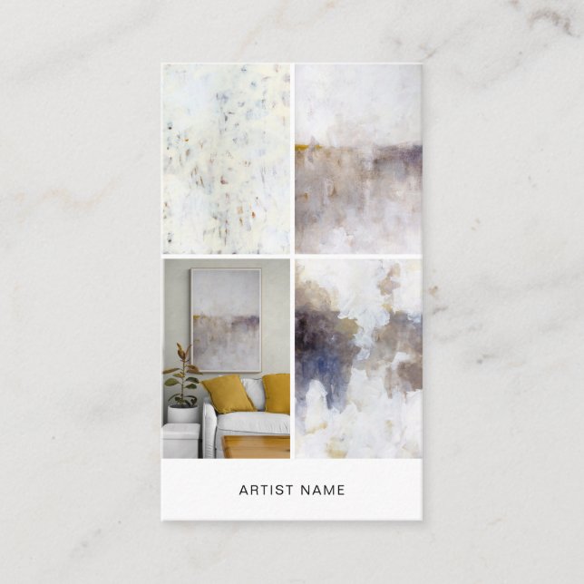 Cartão De Visita Artist 4 Image Grid Template (Frente)