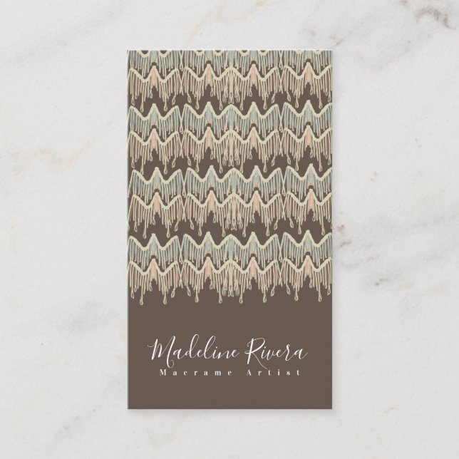 Cartão De Visita Artista Boho de Macrame Arte Manual Designer (Frente)