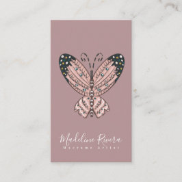 Cartão De Visita Artista Borboleta Boho Arte Manual Designer Blush