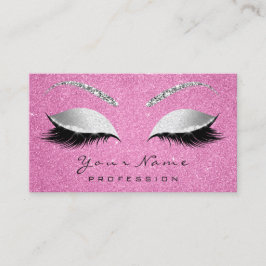 Cartão De Visita Artista Brown Lashes Glitter Cinza Rosa Rosa Rosa 