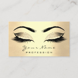 Cartão De Visita Artista Brown Makeup Lashes Glitter Champaigne Dou