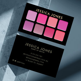 Cartão De Visita Artista Chic Modern Pink Eyeshadow Pallete Makeup