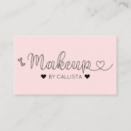 Cartão De Visita Artista da maquiagem da tipografia de Bonito Coraç